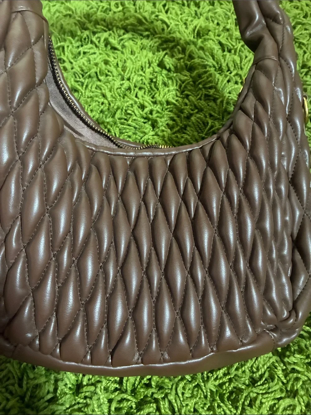 Melie Biiano Quilted Hobo Bag in Brown